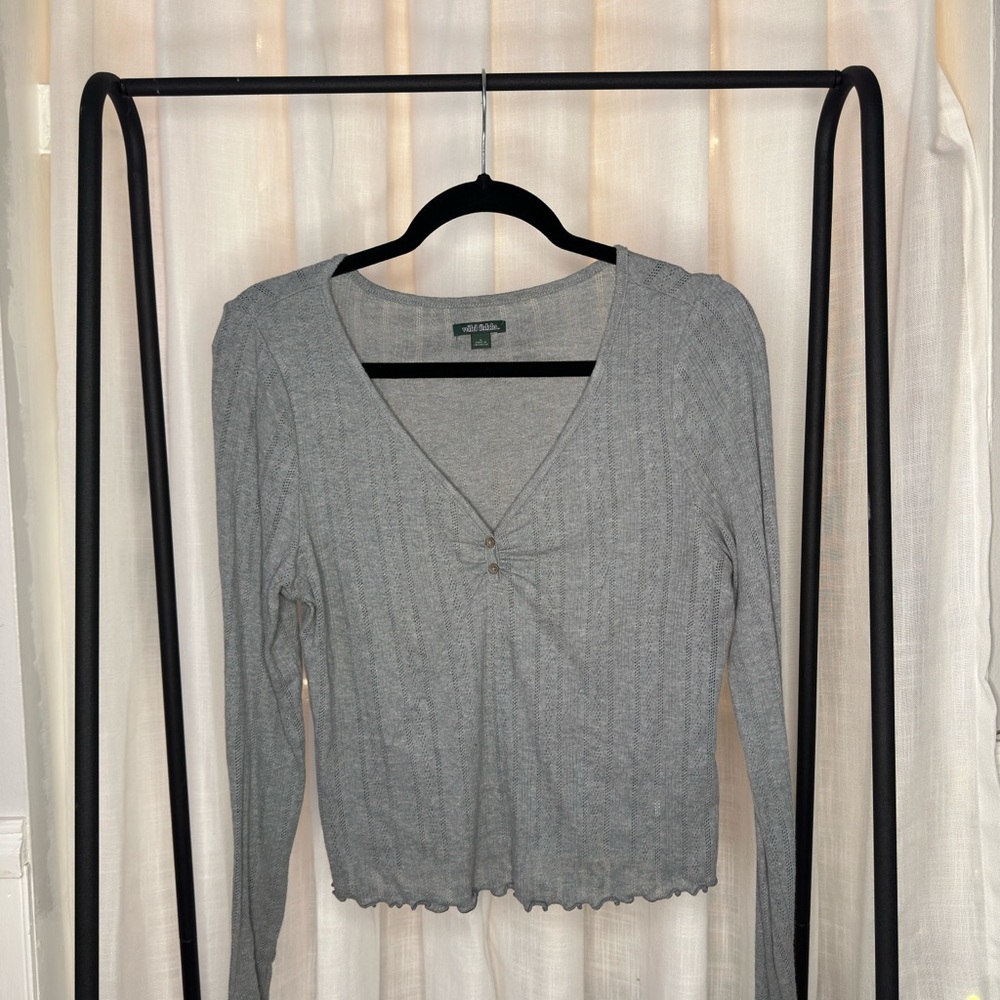 V Neck Long Sleeve Top